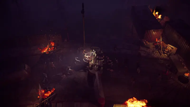 Night defense among fires