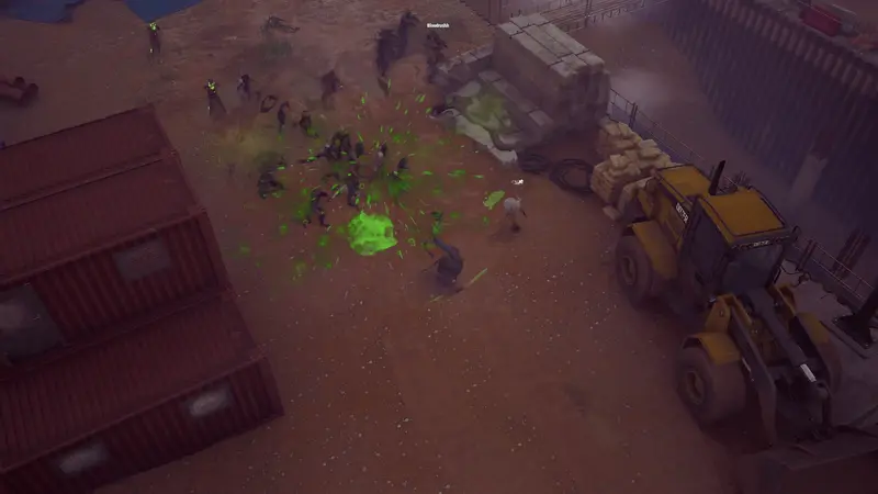 A toxic cloud bursting in a crowd of infected